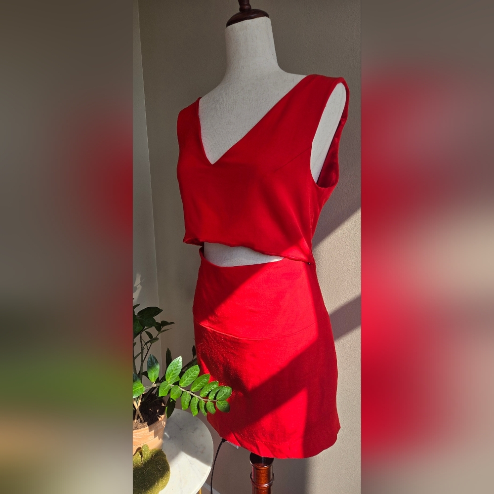 French Connection Red Cut-Out Dress - Bold & Chic - Picture 3 of 5